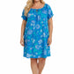 La Cera Plus Size Drawstring Neckline Floral Chemise