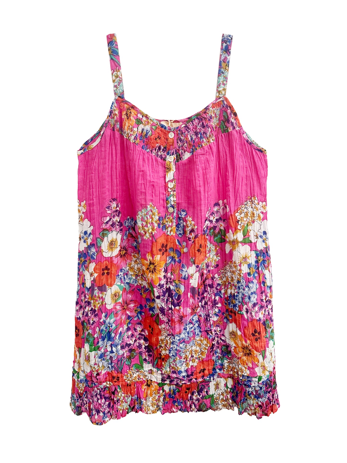 Wildflower Border Cotton Chemise - La Cera
