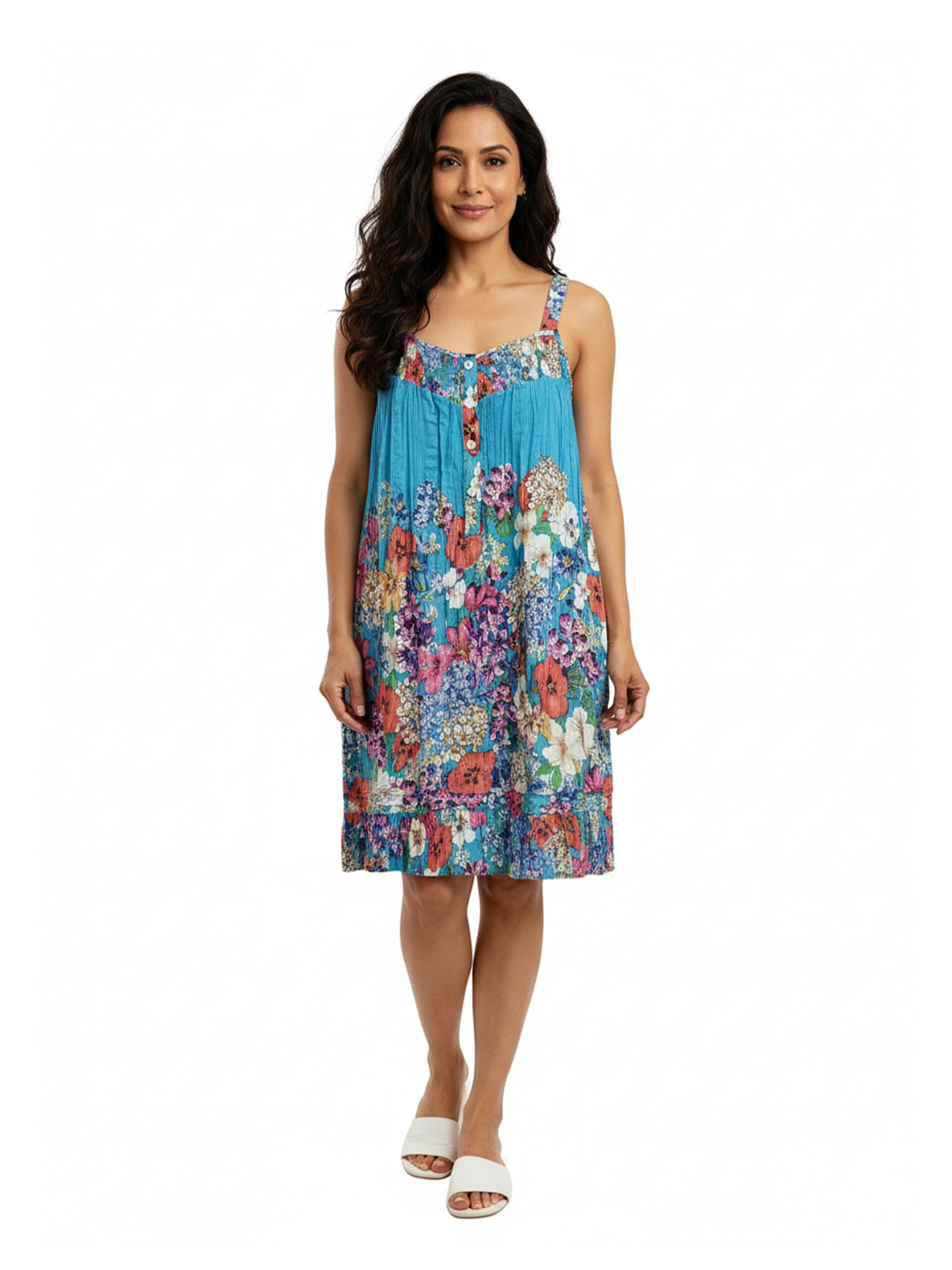 Wildflower Border Cotton Chemise - La Cera
