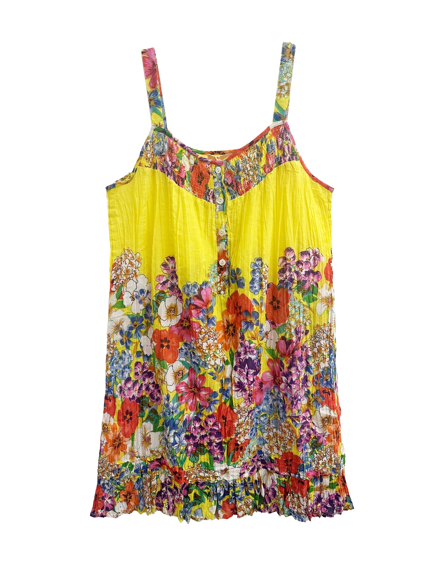 Wildflower Border Cotton Chemise - La Cera