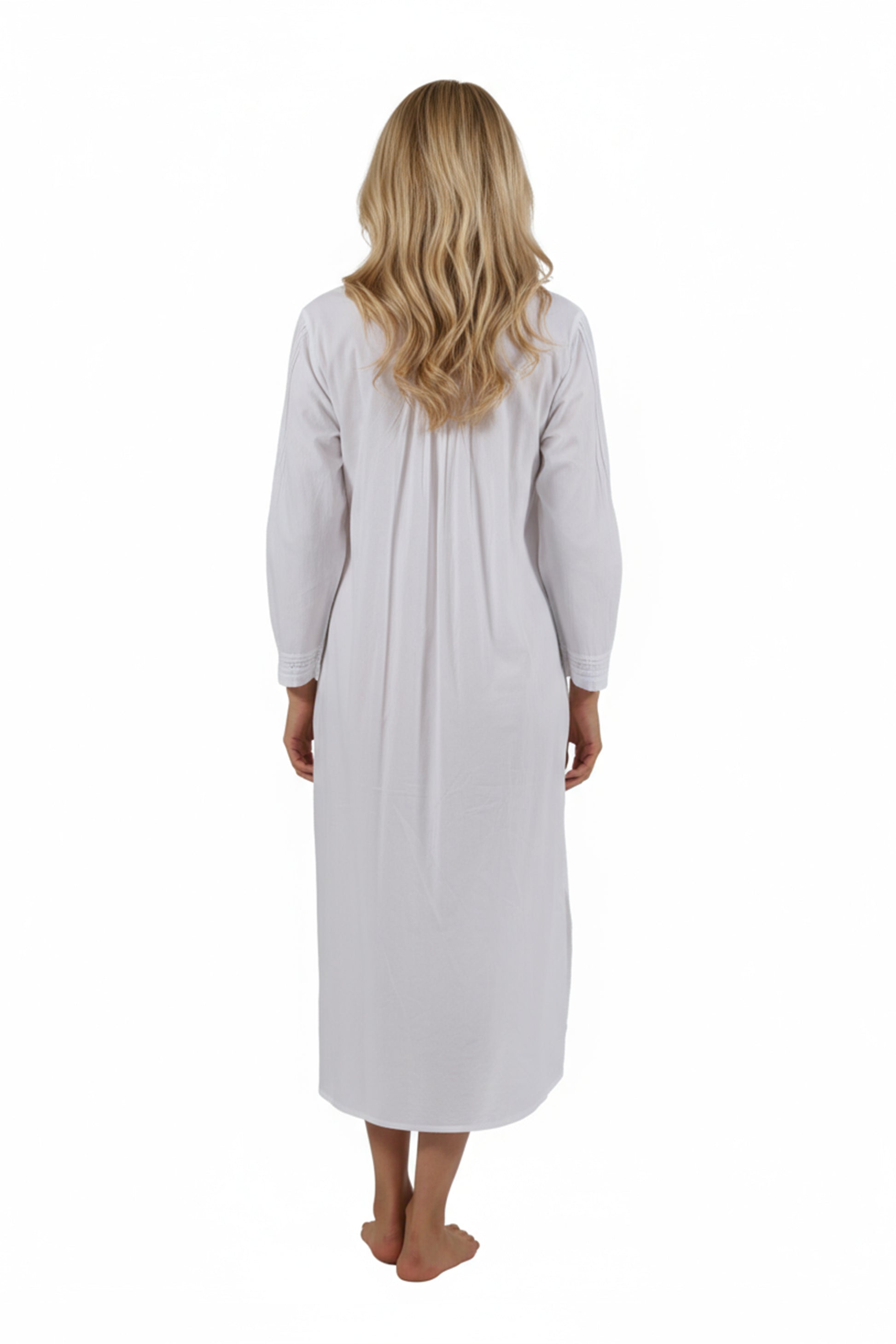 100% Cotton Long Sleeve Gown - La Cera