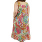 Vibrant Print Sweetheart Neck Gown with Pockets - Plus Size