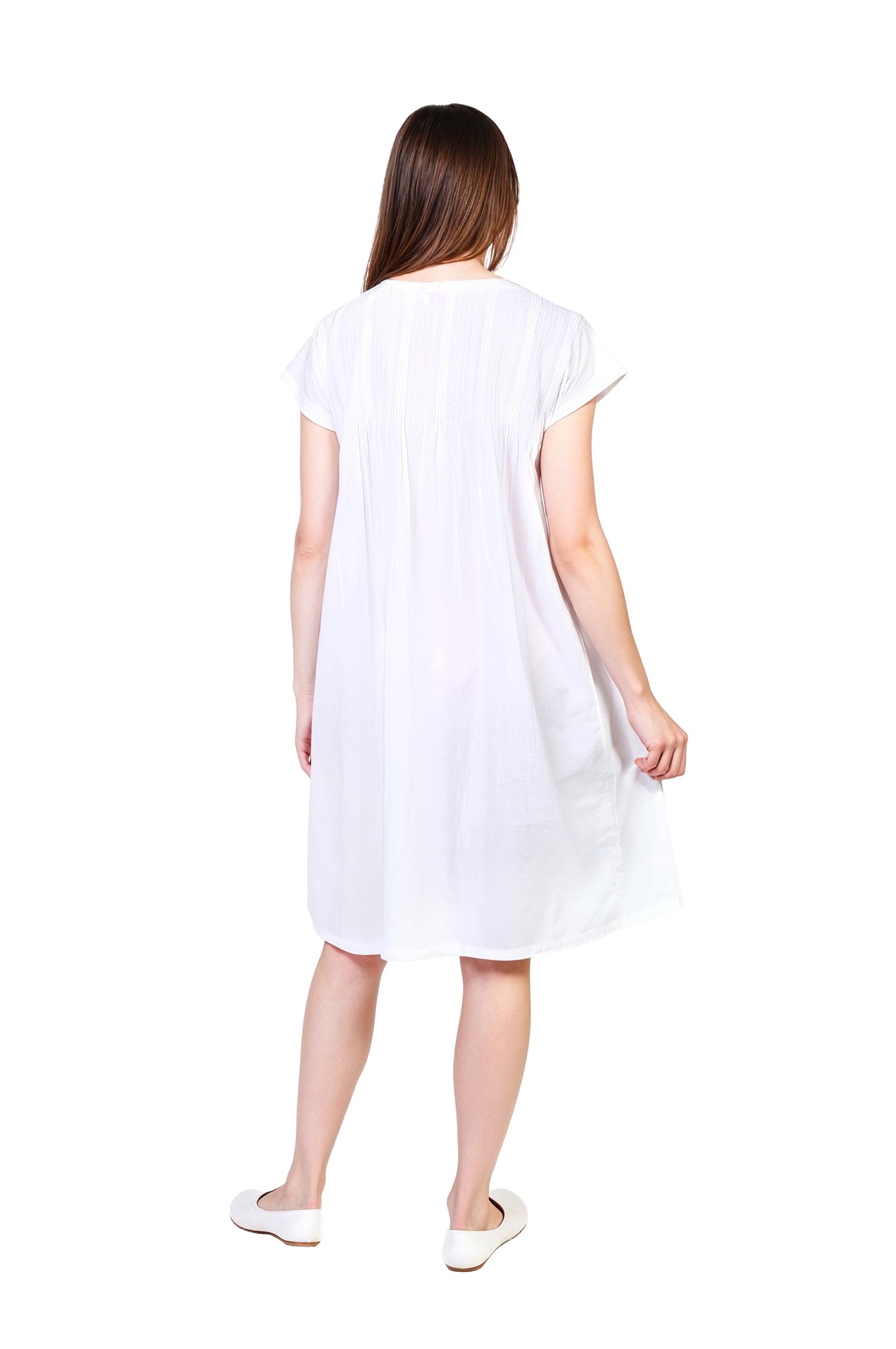 Camisola de algodón ligero con corpiño plisado