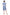 La Cera Short Sleeve Indigo Print Cotton Chemise - La Cera