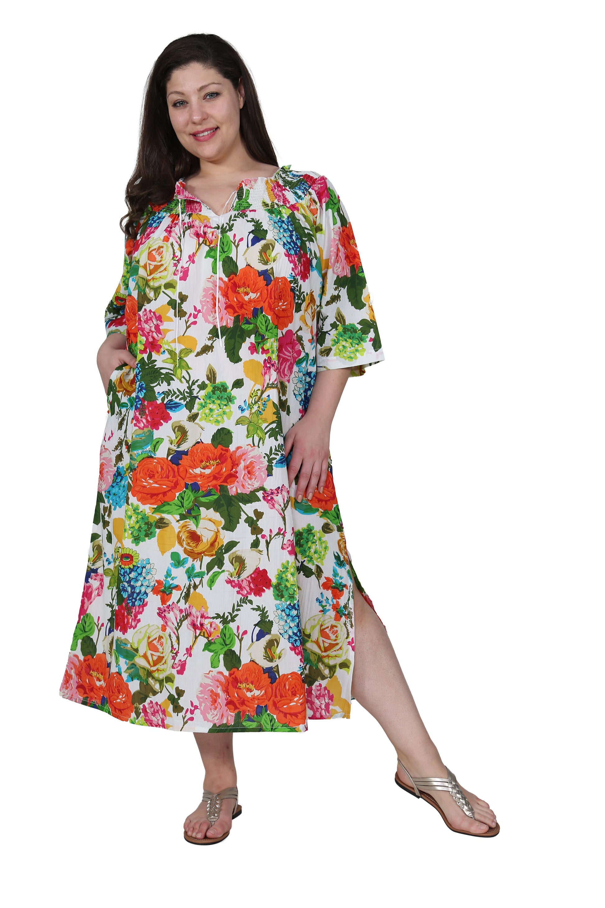 La Cera Plus Size Blooming Garden Gown - La Cera