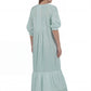 100% Cotton Embroidered Long Sleeve Gown - La Cera