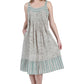 La Cera Vintage Print Pleat Front Gown - La Cera