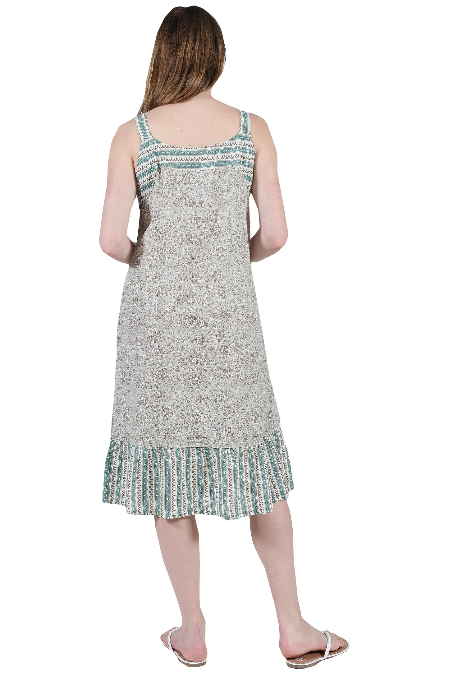 La Cera Vintage Print Pleat Front Gown - La Cera