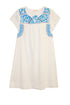 100% Cotton Cap Sleeve Embroidered Dress - La Cera