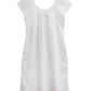 La Cera 100% White Cotton Embroidered Sweetheart Chemise - La Cera