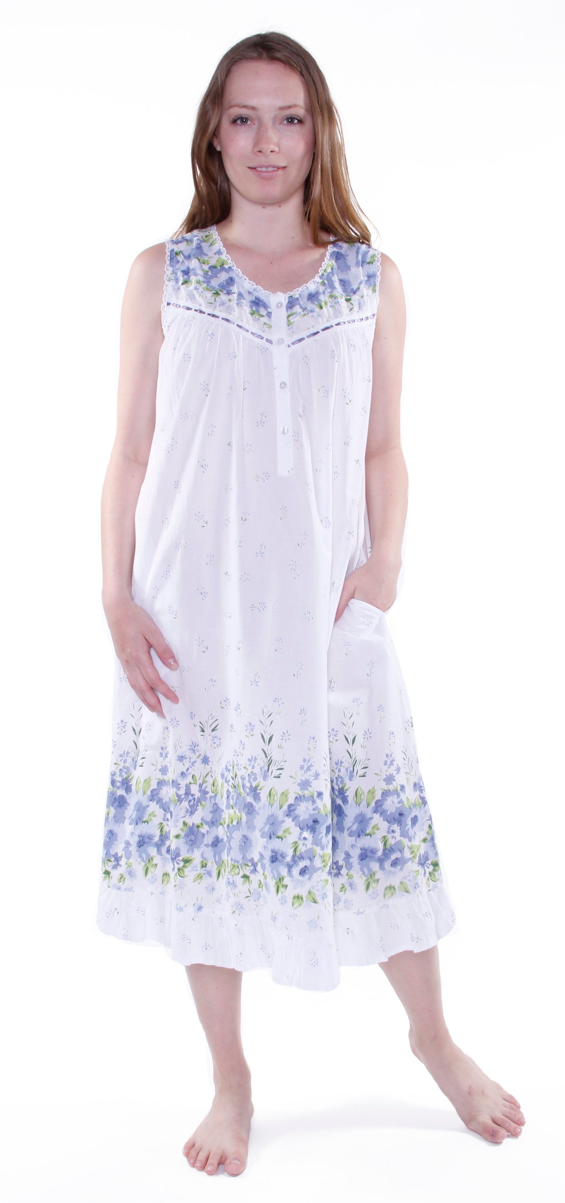 La Cera Primrose Border Print Gown - La Cera