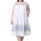 La Cera Primrose Border Plus Size Print Gown - La Cera