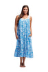 100% Cotton Lace Trim Flounce Gown Blue Toile Print - La Cera