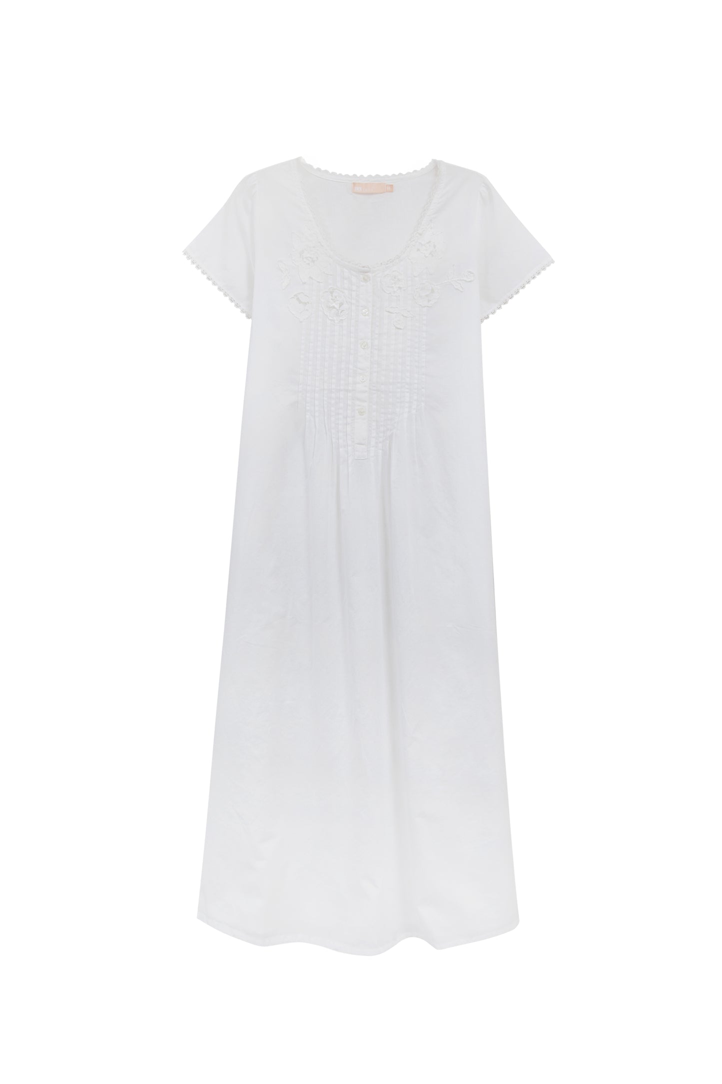 La Cera 100% Cotton Lace Applique Gown - La Cera