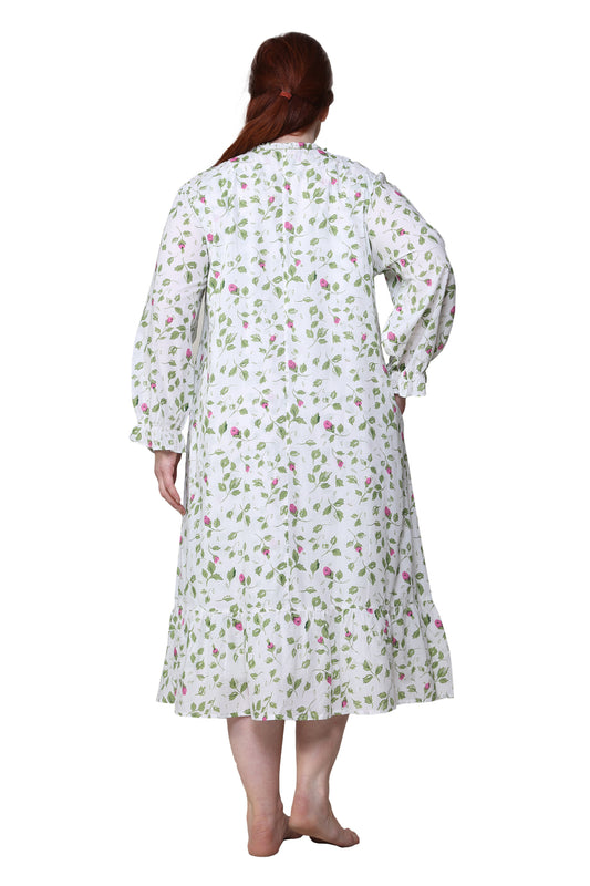 La Cera Rose Vine 100% Cotton Robe - La Cera