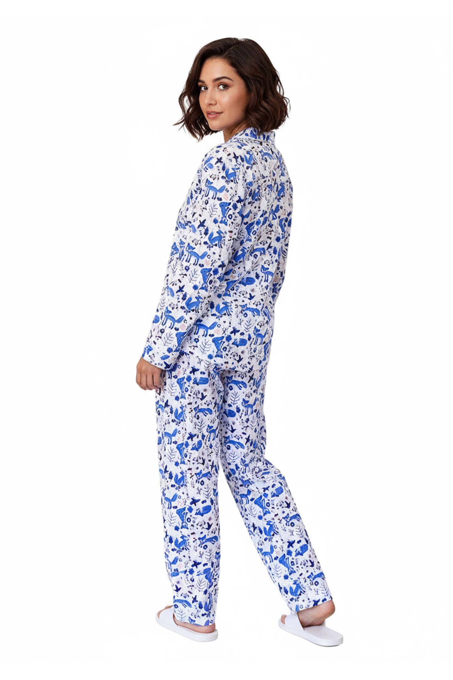 Blue Fox Flannel Pajama Set