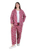 Flannel Sheep Print Plus Size Pajama Set - La Cera