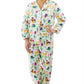 La Cera Long Sleeve Printed Flannel Pajama Set - La Cera