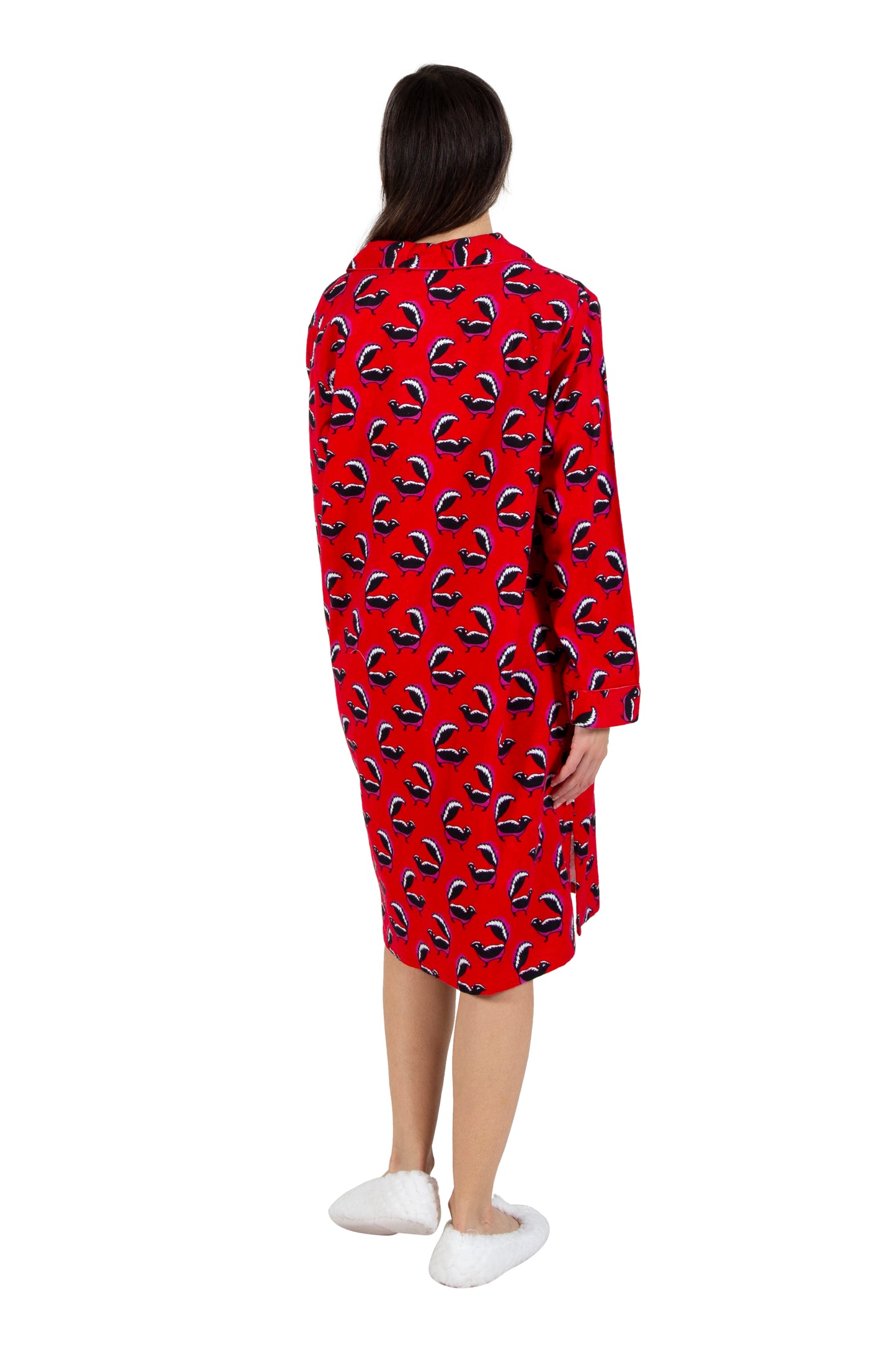 Whimsical Skunk Flannel Night Shirt - La Cera