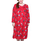 La Cera Plus Size Flannel Night Shirt