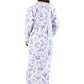 Printed Flannel Nightgown With Release Pleats - La Cera