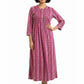 Printed Flannel Nightgown With Release Pleats - La Cera