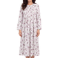 Printed Flannel Nightgown With Release Pleats