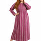 Plus Size Printed Flannel Nightgown With Release Pleats - La Cera