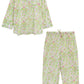 Plus Size La Cera White Lime Floral Pajama Set - La Cera