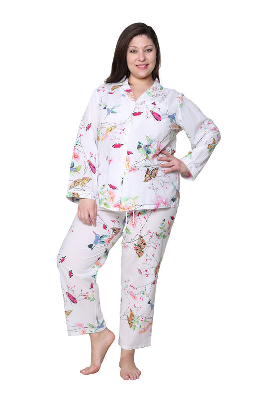 La Cera Long Sleeve Floral Pajama Set - La Cera