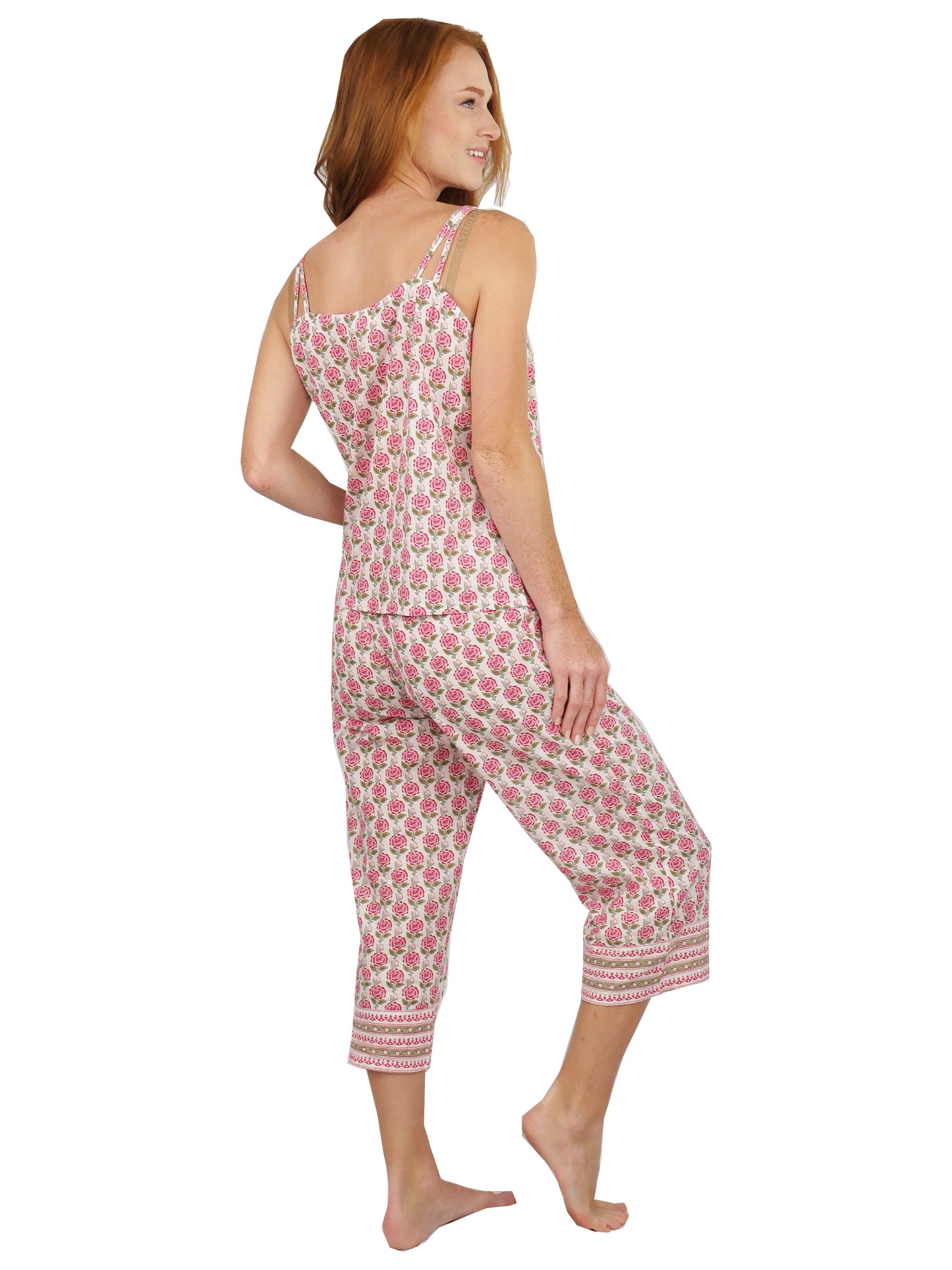 Floral Cotton Capri Print Pajamas