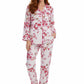 La Cera Cherry Blossom Cotton Pajama Set - La Cera