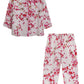La Cera Cherry Blossom Cotton Pajama Set - La Cera