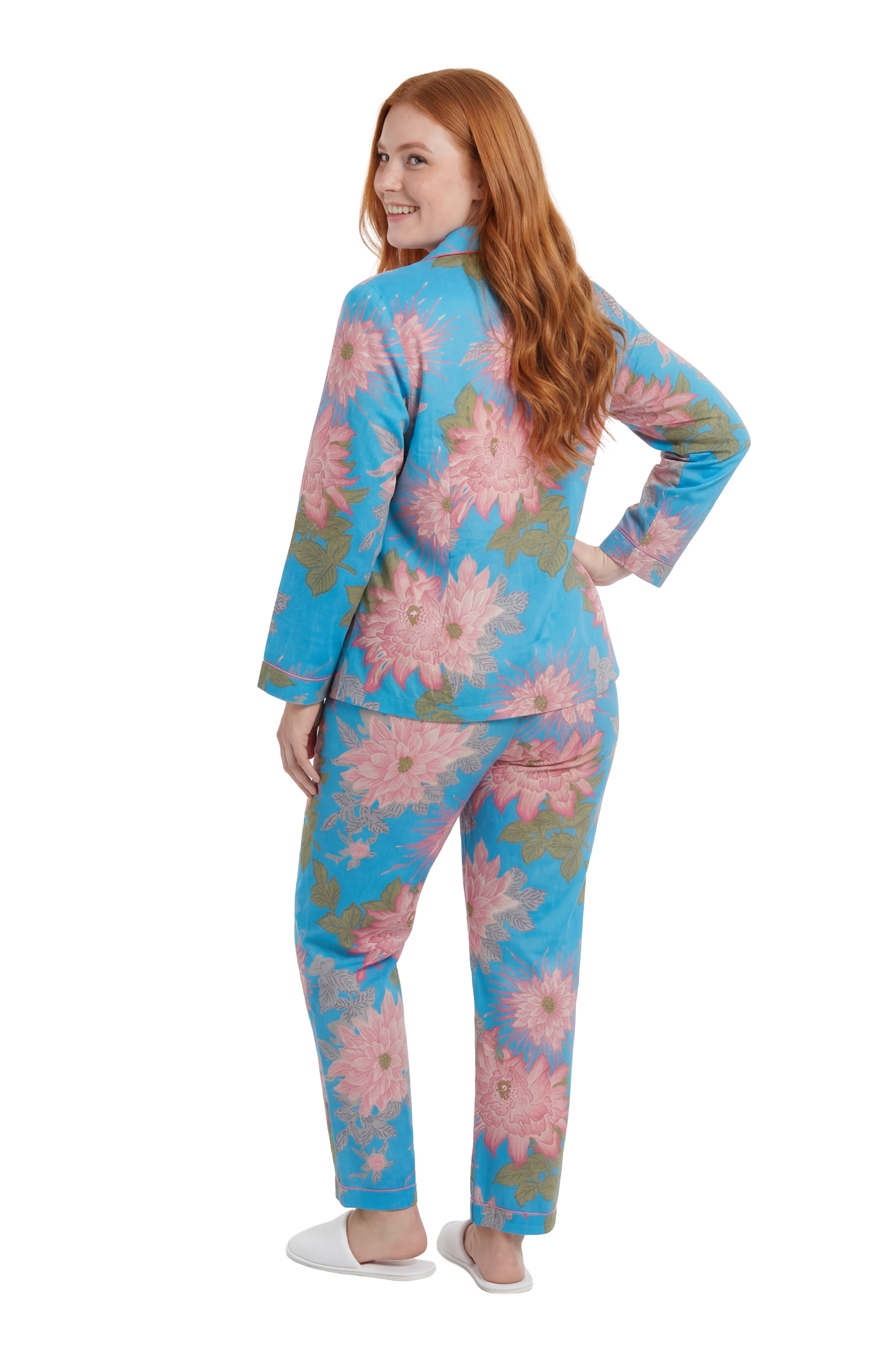 La Cera Cotton Lotus Pajama Set - Plus Size - La Cera
