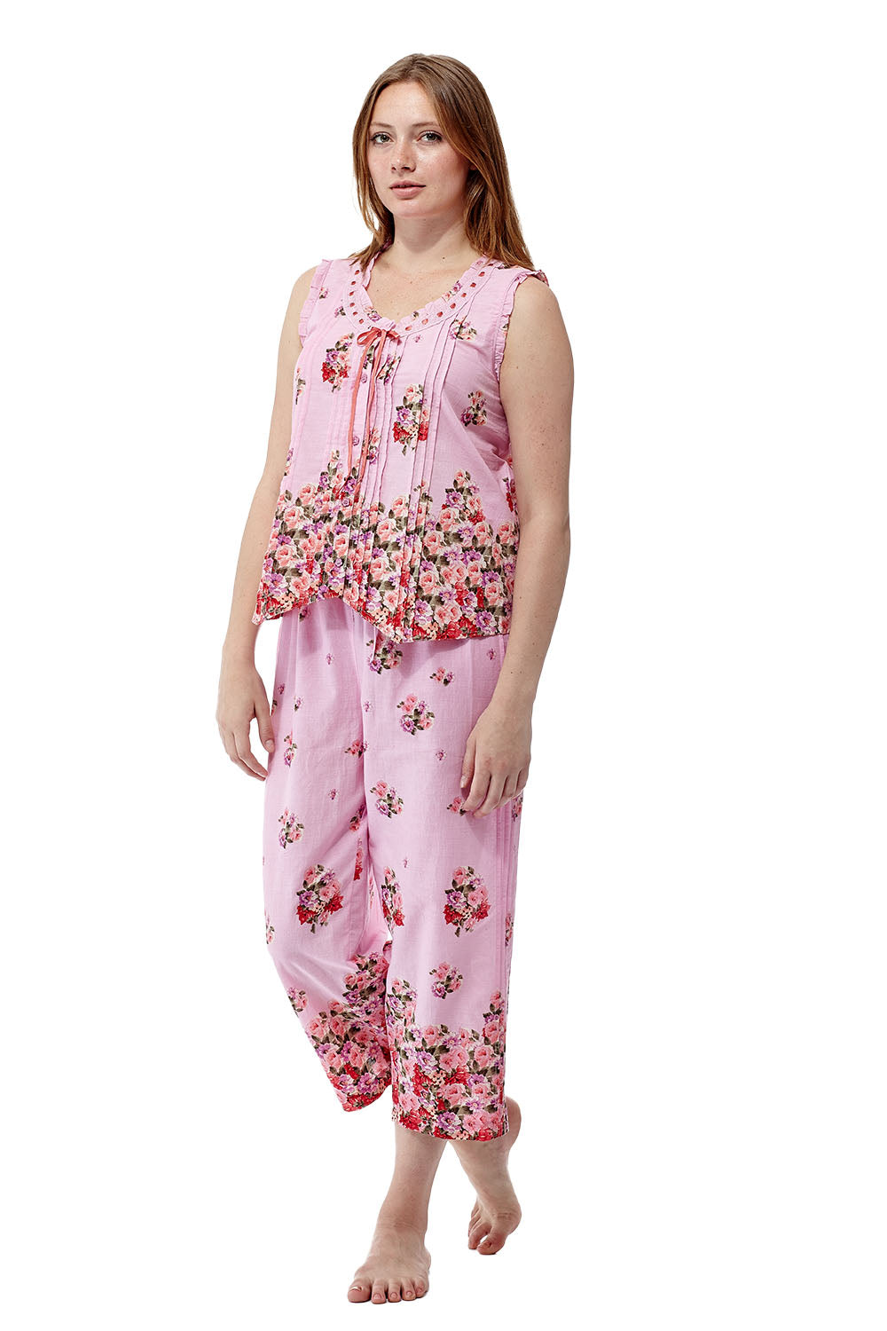 100% Cotton Sleeveless Floral PJs - La Cera