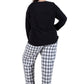 Plus Flannel Plaid and Cotton Knit PJ - La Cera