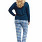Plus Flannel Plaid and Cotton Knit PJ - La Cera