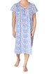 La Cera Blue Posies Cotton Knit Chemise - La Cera