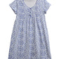 La Cera Blue Posies Cotton Knit Chemise - La Cera