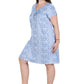 La Cera Plus Blue Posies Cotton Knit Chemise