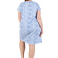 La Cera Plus Blue Posies Cotton Knit Chemise
