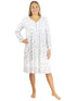 La Cera Lilac Floral Print Cotton Knit Gown - La Cera
