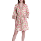 La Cera Short Floral Wrap Robe - La Cera