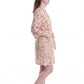 La Cera Short Floral Wrap Robe - La Cera