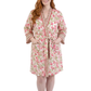 Plus Size La Cera Short Floral Wrap Robe - La Cera