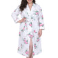 Flannel Floral Plus Size Robe - La Cera