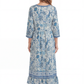 La Cera 3/4 Sleeve Square Neck Tier Dress - La Cera