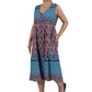 La Cera 100% Cotton Sleeveless Buttonfront Dress