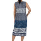 La Cera 100% Cotton Sleeveless Buttonfront Dress