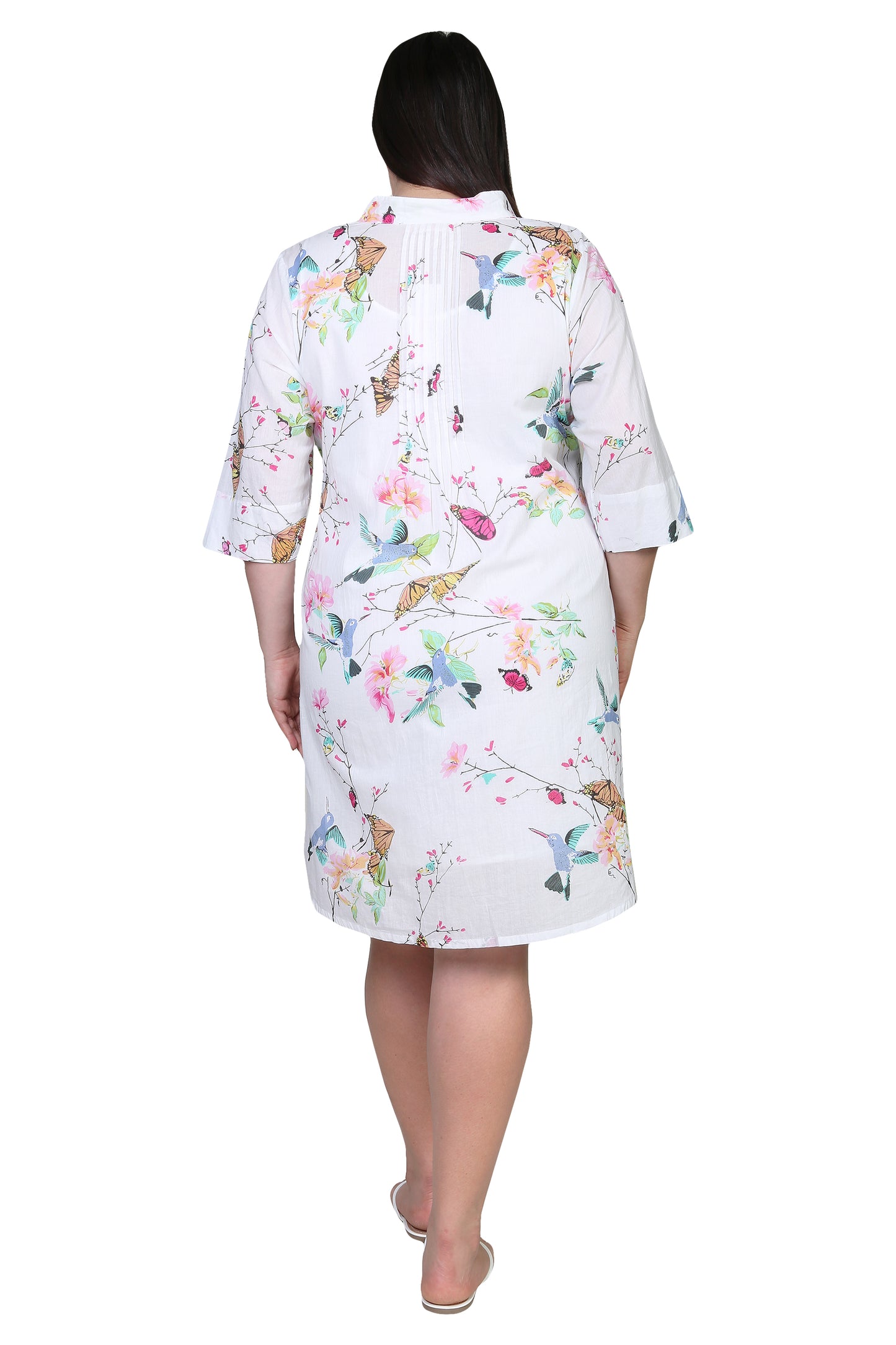 Floral Hummingbird Plus Size Sundress - La Cera